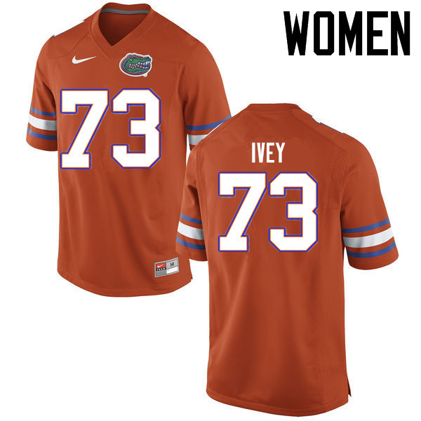 Women Florida Gators #73 Martez Ivey College Football Jerseys Sale-Orange - Click Image to Close